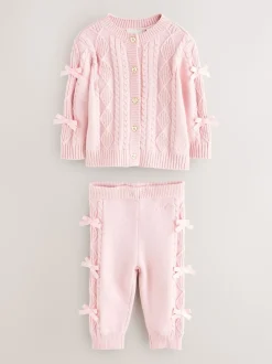 Baker by Ted Baker Ensemble 2 pièces de cardigan et leggings en maille à nœud