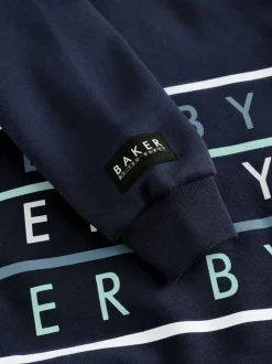 Baker by Ted Baker ensemble sweat-shirt graphique bleu marine oversize et joggings