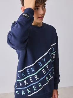 Baker by Ted Baker ensemble sweat-shirt graphique bleu marine oversize et joggings