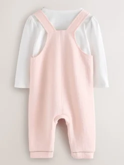 Baker by Ted Baker Ensemble salopette et t-shirt rose en jacquard à nœud