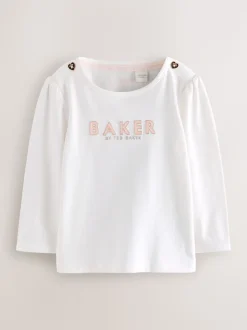 Baker by Ted Baker Ensemble salopette et t-shirt rose en jacquard à nœud