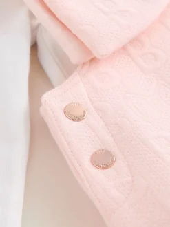 Baker by Ted Baker Ensemble salopette et t-shirt rose en jacquard à nœud