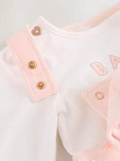 Baker by Ted Baker Ensemble salopette et t-shirt rose en jacquard à nœud