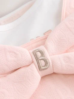 Baker by Ted Baker Ensemble salopette et t-shirt rose en jacquard à nœud