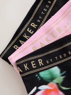 Baker by Ted Baker lot de 3 leggings évasés noir/rose