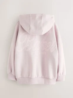 Baker by Ted Baker Sweat-shirt à capuche rose/blanc oversize en Satin appliqué au dos Imprimé