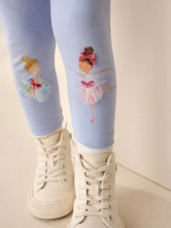 Ballerine bleue - Leggings embellis (3mths-7yrs)