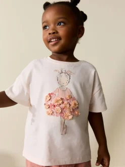 Ballerine rose - T-shirt Manches courtes (3mths-7yrs)
