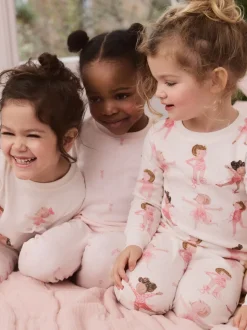 Ballerine rose/crème - Lot de 3 pyjamas Snuggle à manches longues (9mois-12ans)