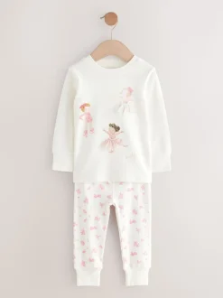 Ballerine rose/crème - Lot de 3 pyjamas Snuggle à manches longues (9mois-12ans)