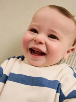 Bande bleue - Barboteuse en molleton bébé (0mois à3ans)