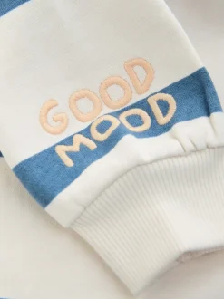 Bande bleue - Barboteuse en molleton bébé (0mois à3ans)