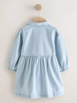 Bande bleue - Robe en coton à manches longues (3mois8ans)