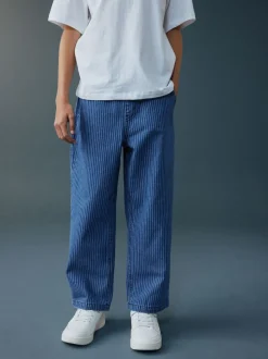 Bande bleue/Ecru - Jean en denim à enfiler (3-16ans)