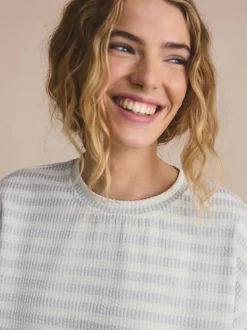 Bande grise - Pyjamas court texturé