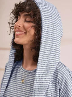 Bande grise - Robe de chambre légère douillette