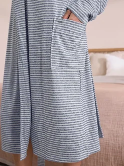 Bande grise - Robe de chambre légère douillette