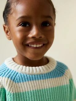 Bande lumineuse - Pull Col rond en maille chenille (3mois-7ans)