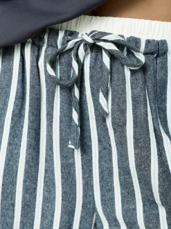 Bande marine - Ensemble sweat-shirt à demi-zip et pyjama en flanelle