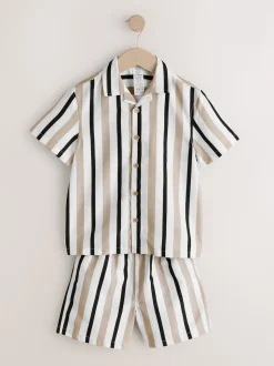 Bande neutre - Ensemble shorts de bain et chemise (3-16ans)