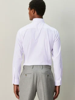 Bande rose - Chemise habillée à manches longues riche en coton