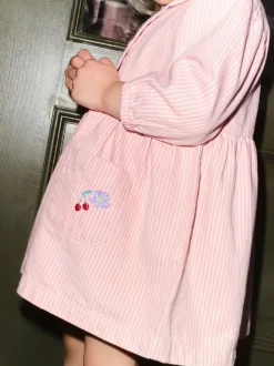 Bande rose - Robe en coton à manches longues (3mois8ans)