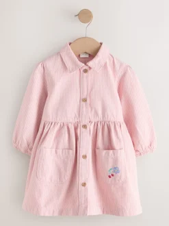 Bande rose - Robe en coton à manches longues (3mois8ans)