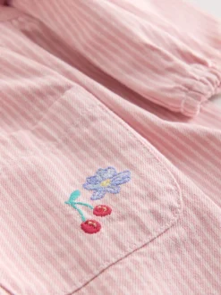 Bande rose - Robe en coton à manches longues (3mois8ans)