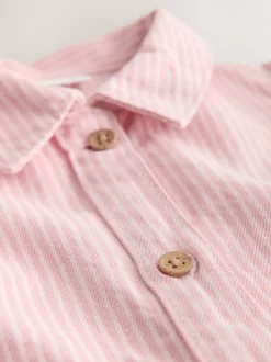 Bande rose - Robe en coton à manches longues (3mois8ans)