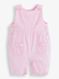 Bande rose - Salopette JoJo Maman Bébé à rayures en seersucker