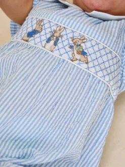 Barboteuse Jojo Maman Bébé brodée à smocks 100% coton