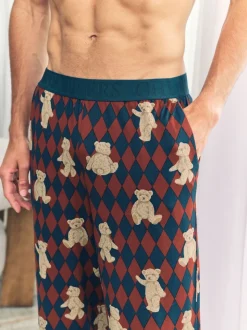 Bas de pyjama Chelsea Peers imprimé ours à losanges