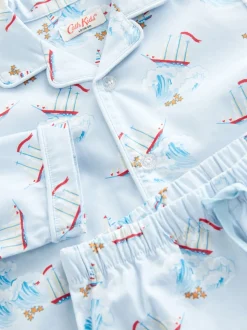 Bateau Cath Kidston bleu/blanc - Ensemble pyjama à bouton unique 100% coton