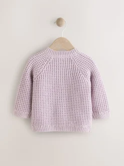 Bébé violet et abricot à fleurs - Cardigan brodé (0mths-2yrs)