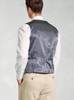 beige - Gilet de costume Brook Taverner en lin Blend mélange