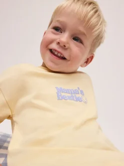 Bestie de Mama Jaune - Petit t-shirt graphique à manches courtes (3mois à7ans)