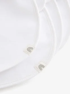 Blanc - 100% Coton Bébé BIBS 5 Lot