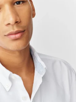 Blanc - Ajustement régulier - Chemise Oxford à manches courtes