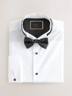 Blanc - Ajustement régulier - Lot de cravates classiques à double poignet et coupe classique