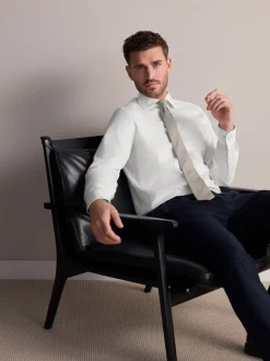 Blanc - Ajustement régulier - Chemise Signature texturée élégante