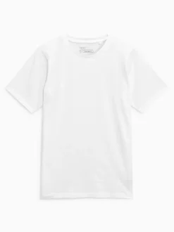 Blanc - Ajustement régulier - T-shirt Essential Col rond en coton