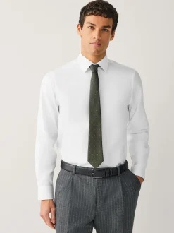 Blanc - Ajustement régulier - Chemise Signature texturée à manches longues