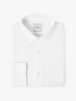 Blanc - Ajustement régulier - Chemises intelligentes faciles d’entretien à poignets simples