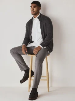 Blanc - Ajustement régulier - Chemise Oxford à manches longues