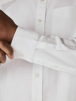 Blanc - Ajustement régulier - Chemise Oxford à manches longues