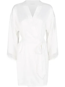 Blanc - Ann Summers Satin Robe de chambre Cherryann Peignoirs