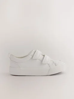 Blanc - Baskets à deux lanières à fermeture tactile