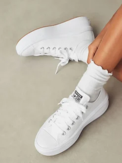 Blanc - Baskets à plateforme Converse All Star Move Chuck Ox