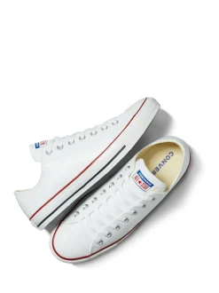 Blanc - Baskets Converse Chuck Ox en cuir blanches