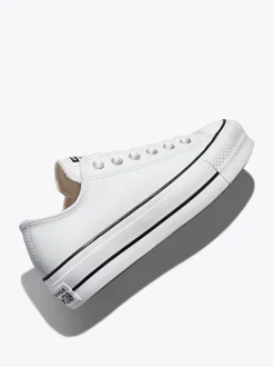 Blanc - Baskets Converse Platform Lift Chuck Ox en cuir